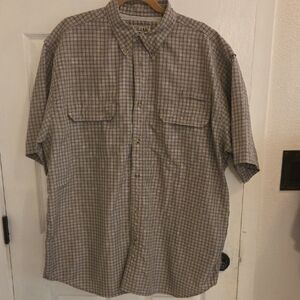 Cabela's Men's Tan Checkered Button Down Shirt